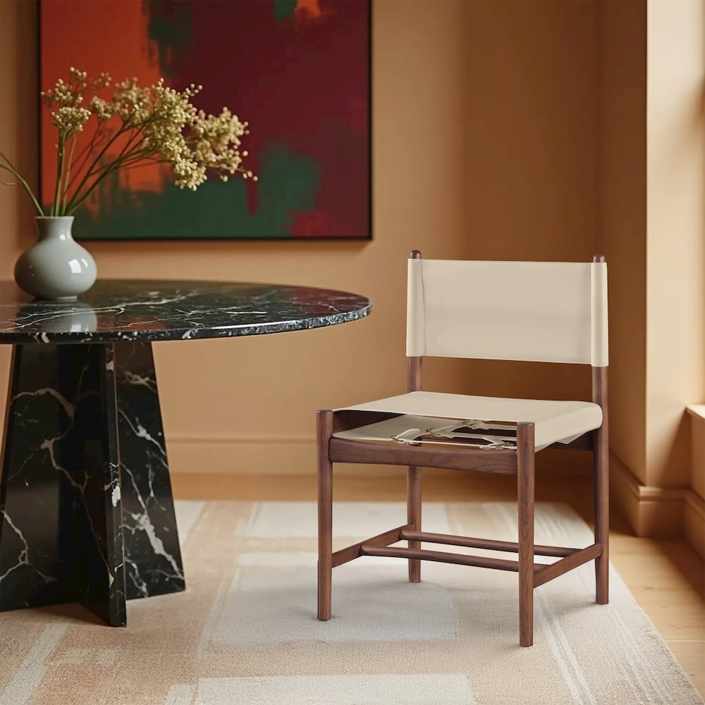 Rawlins Beige Vegan Leather Upholstered Dining Chair, Set of 2. Picture 8