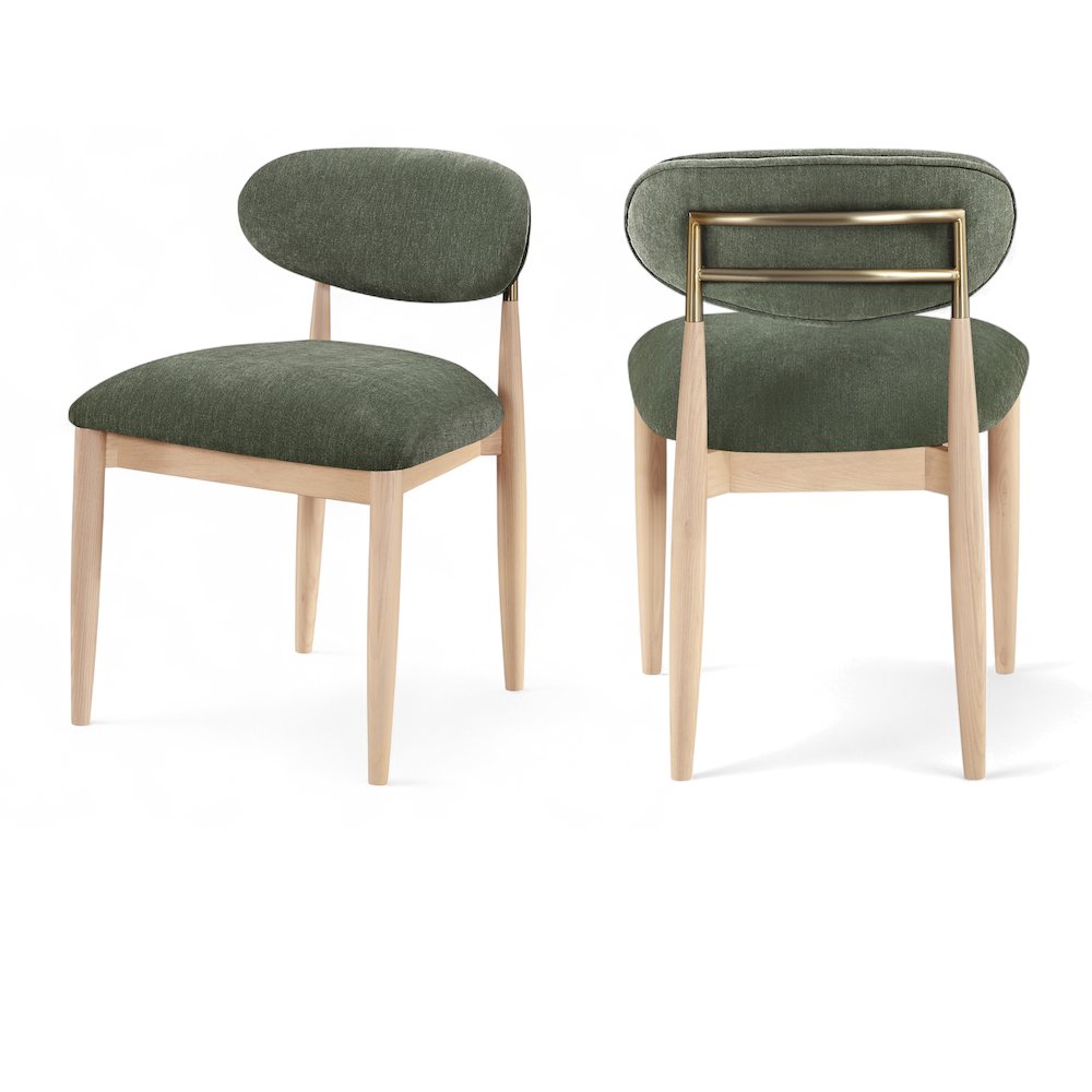 Riccio Olive Performance Fabric Upholstered Dining Side Chair, Set of 2. Picture 11