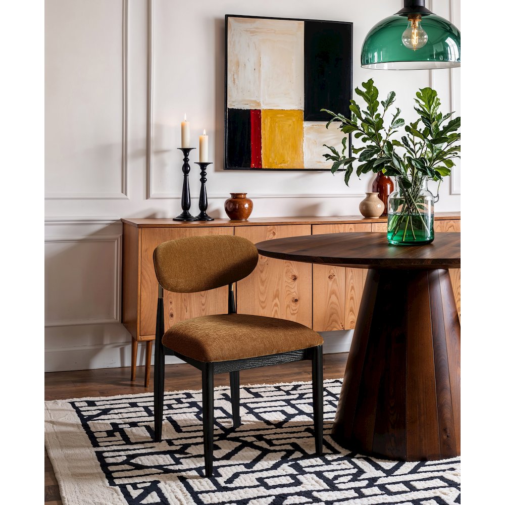 Riccio Cognac Performance Fabric Upholstered Dining Side Chair, Set of 2. Picture 8