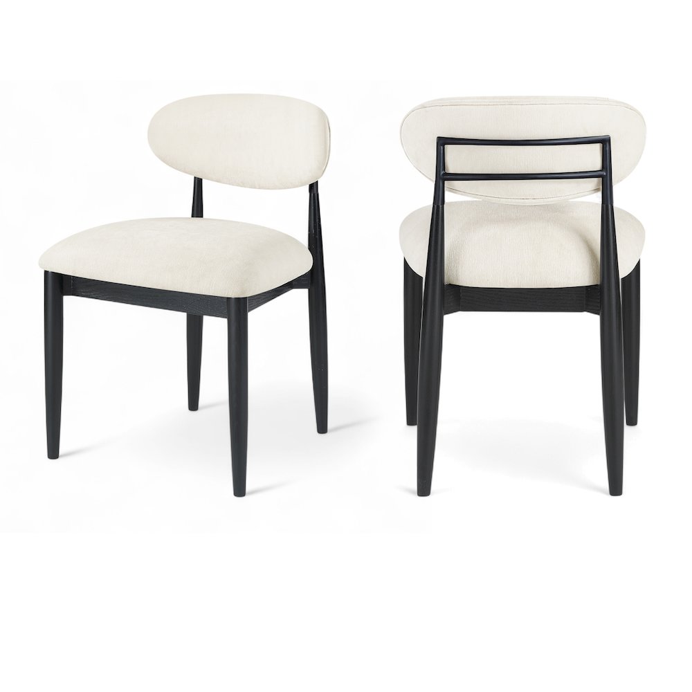 Riccio Beige Performance Fabric Upholstered Dining Side Chair, Set of 2. Picture 12