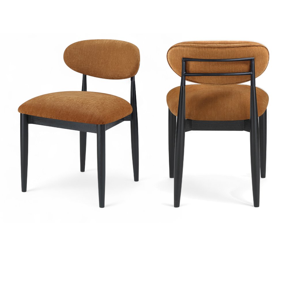 Riccio Cognac Performance Fabric Upholstered Dining Side Chair, Set of 2. Picture 12