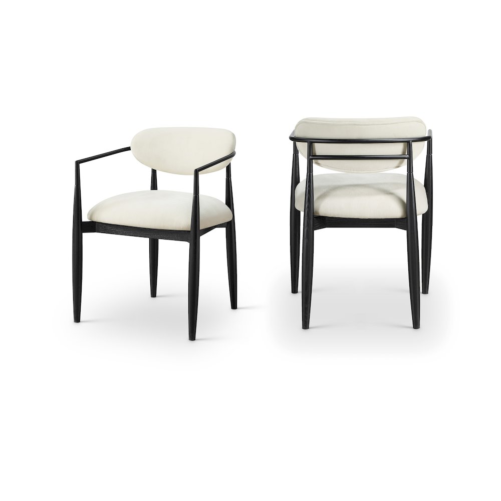 Riccio Cream Performance Fabric Upholstered Dining Arm Chair, Set of 2. Picture 13
