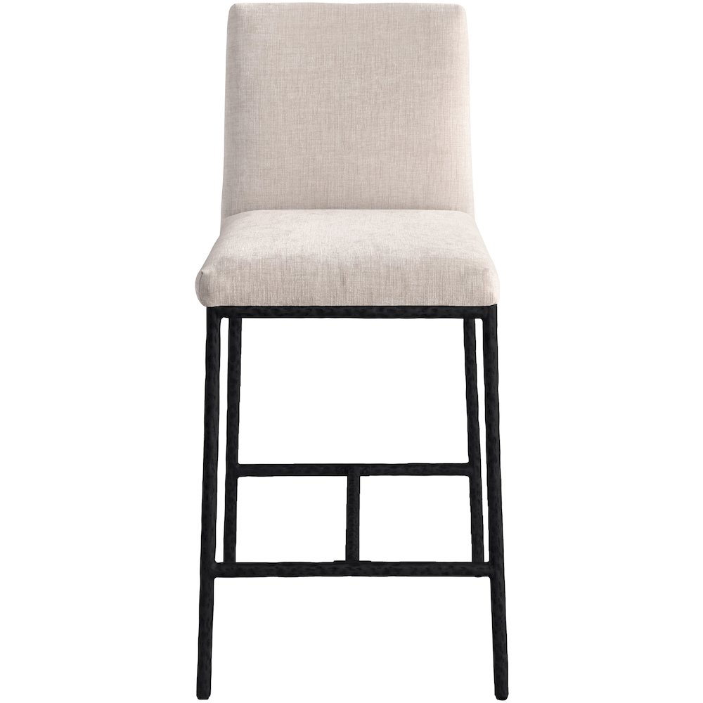 Reeves Beige Chenille Fabric Upholstered Counter Stool, Set of 2. Picture 8