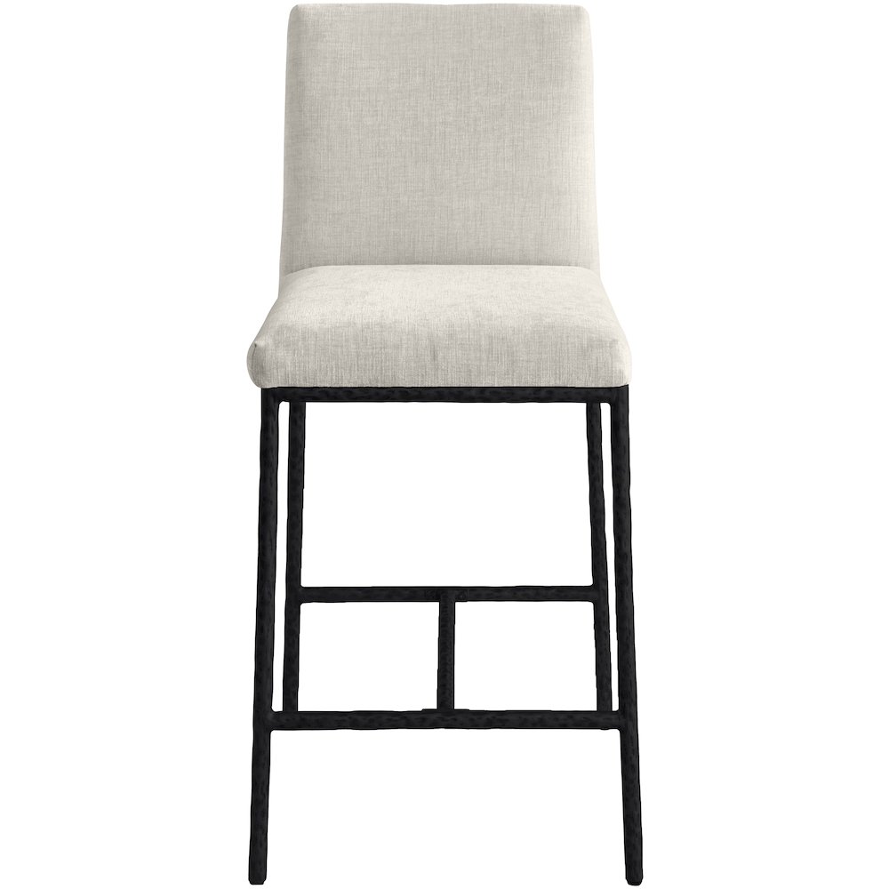 Reeves Cream Chenille Fabric Upholstered Counter Stool, Set of 2. Picture 8