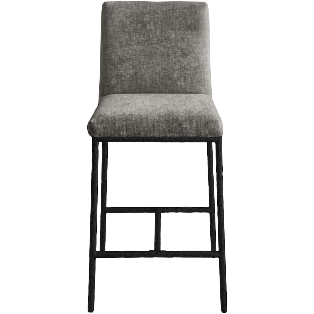 Reeves Grey Chenille Fabric Upholstered Counter Stool, Set of 2. Picture 8