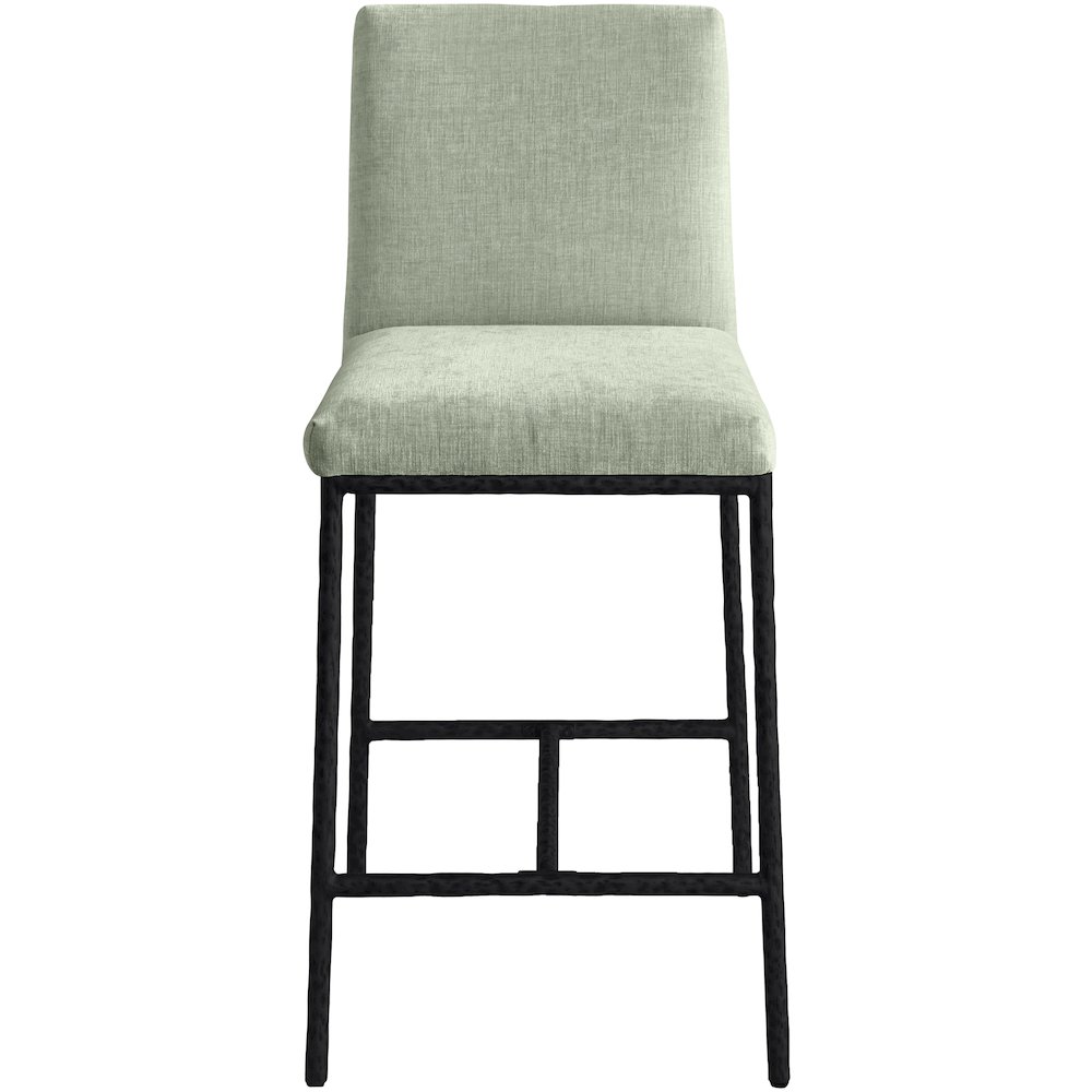 Reeves Mint Chenille Fabric Upholstered Counter Stool, Set of 2. Picture 8