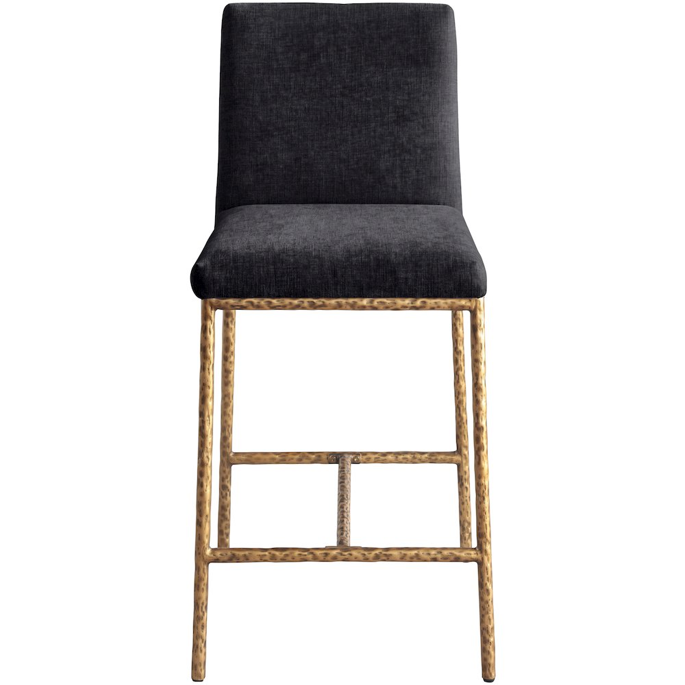 Reeves Black Chenille Fabric Upholstered Counter Stool, Set of 2. Picture 8