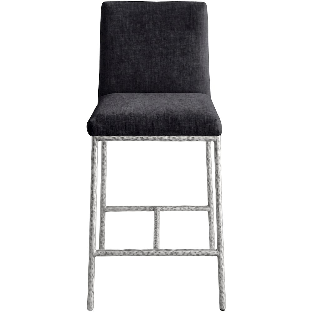 Reeves Black Chenille Fabric Upholstered Counter Stool, Set of 2. Picture 8