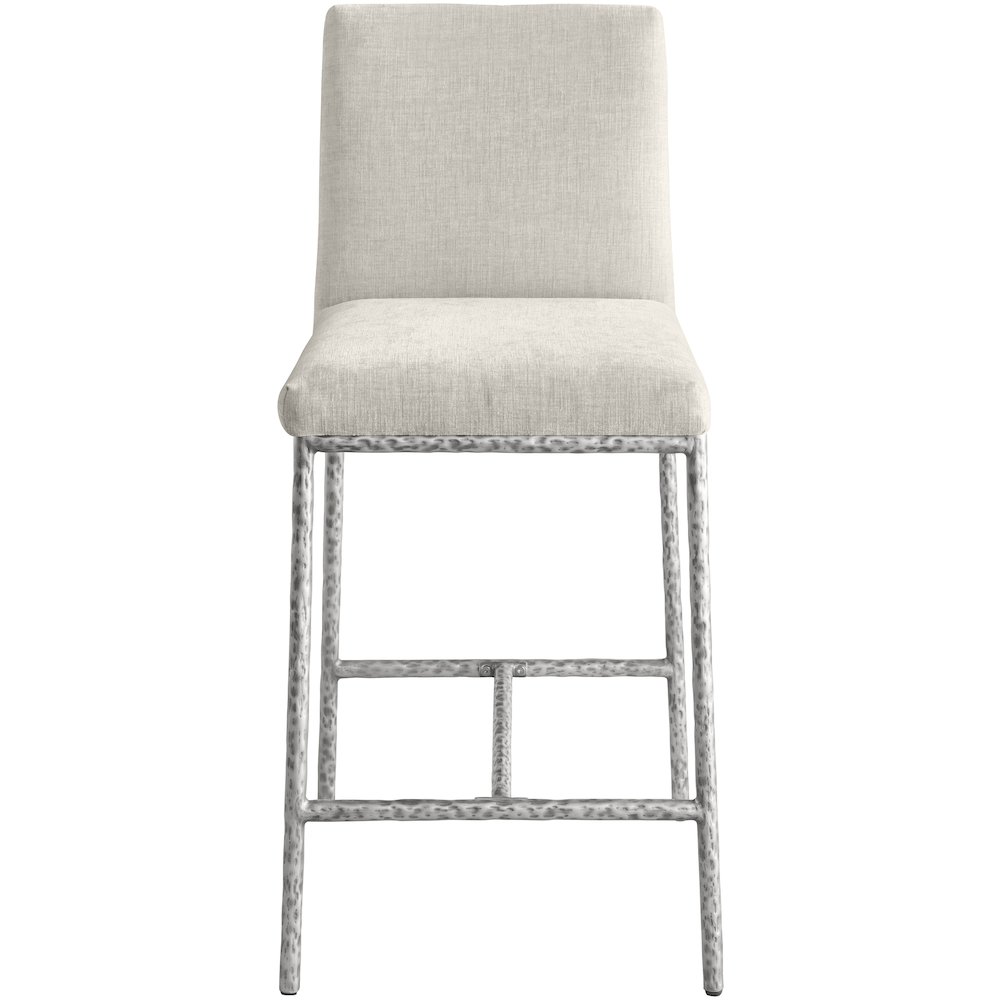 Reeves Cream Chenille Fabric Upholstered Counter Stool, Set of 2. Picture 8