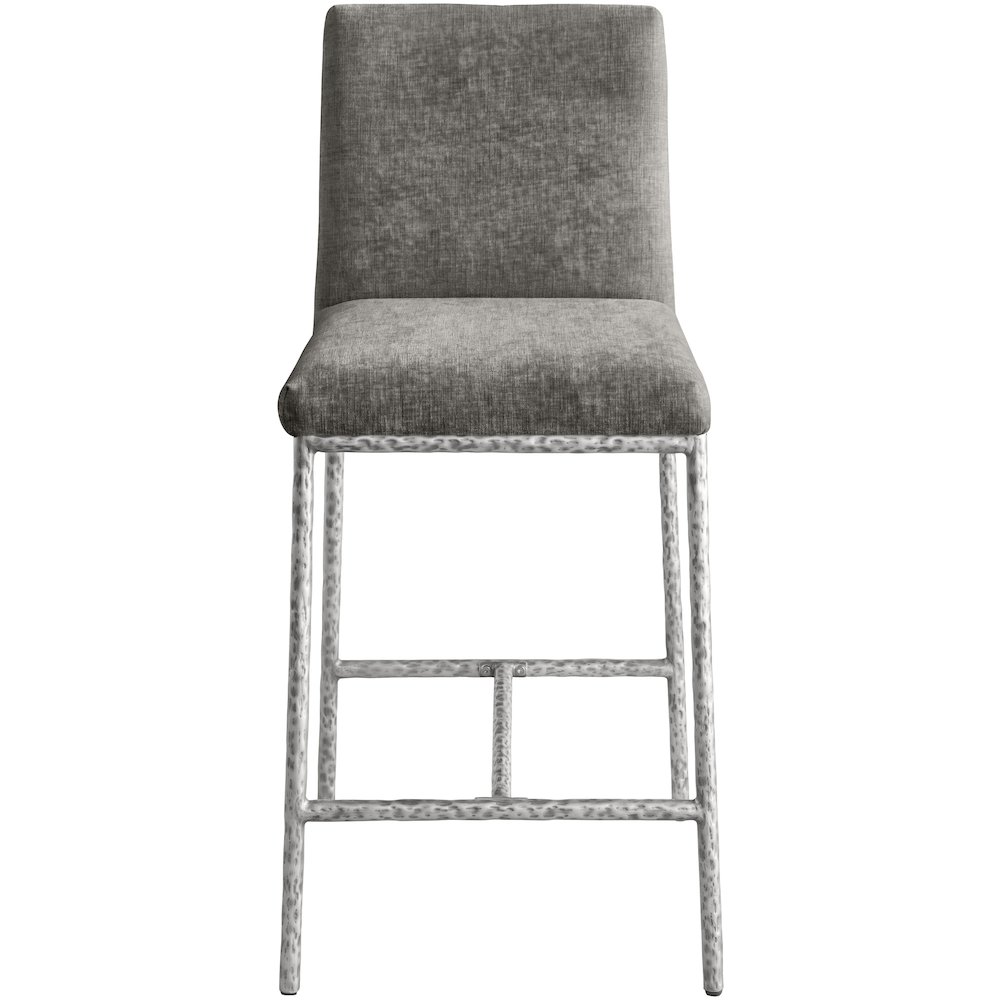 Reeves Grey Chenille Fabric Upholstered Counter Stool, Set of 2. Picture 8