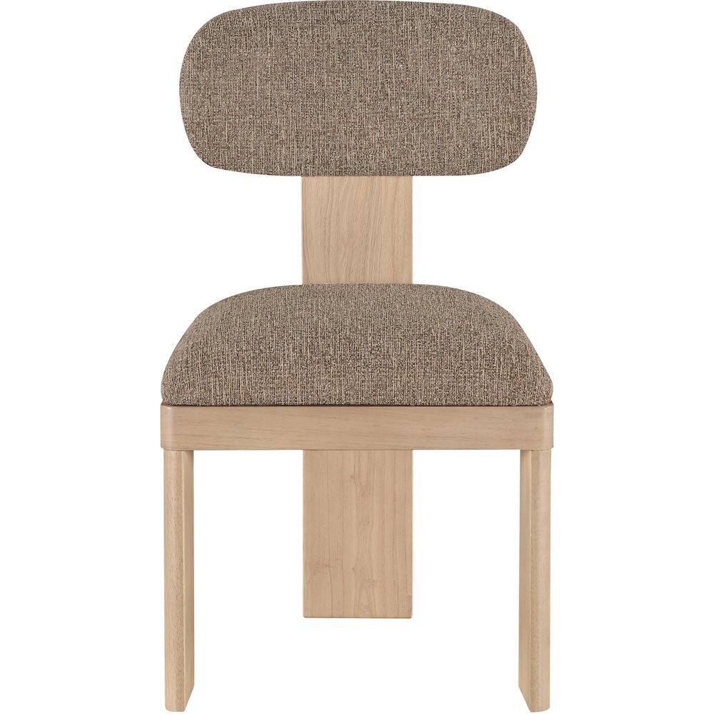 Timbra Natural Linen Textured Fabric Upholstered Dining Chair, Set of 2. Picture 8