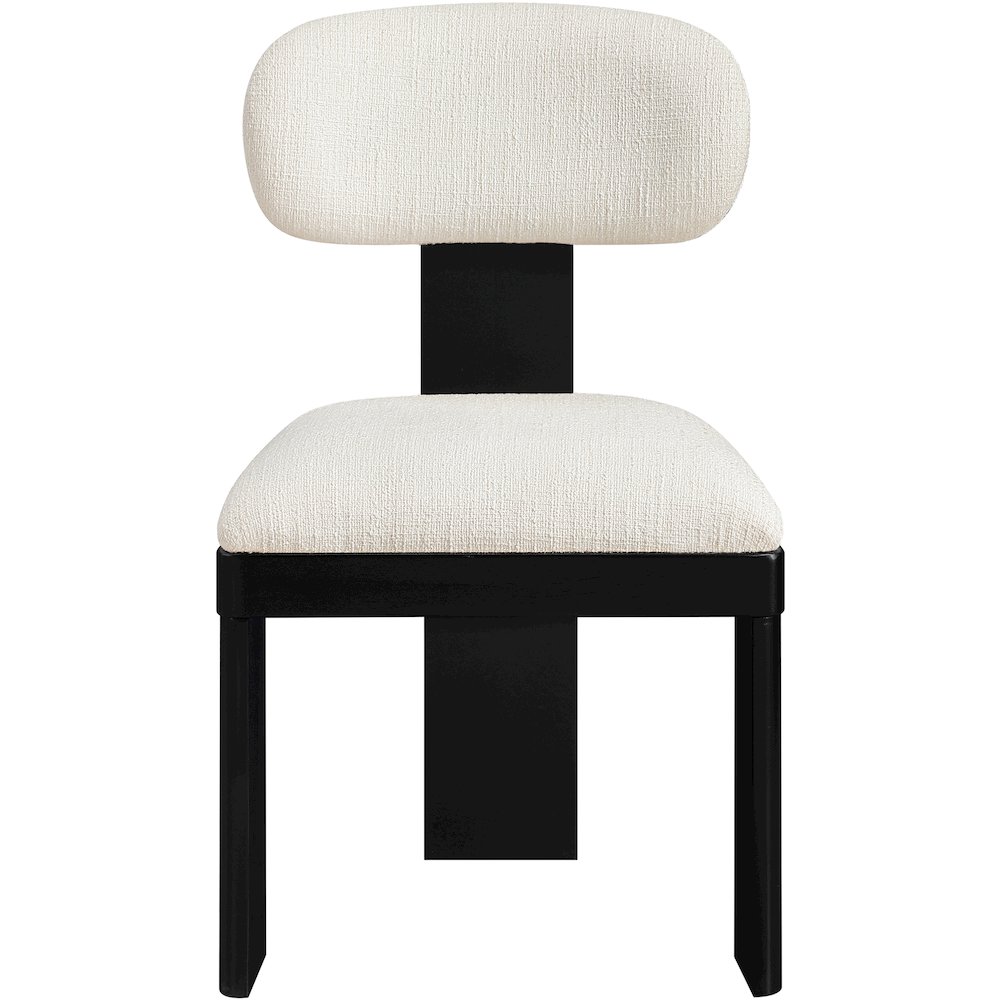 Timbra Black Linen Textured Fabric Upholstered Dining Chair, Set of 2. Picture 8