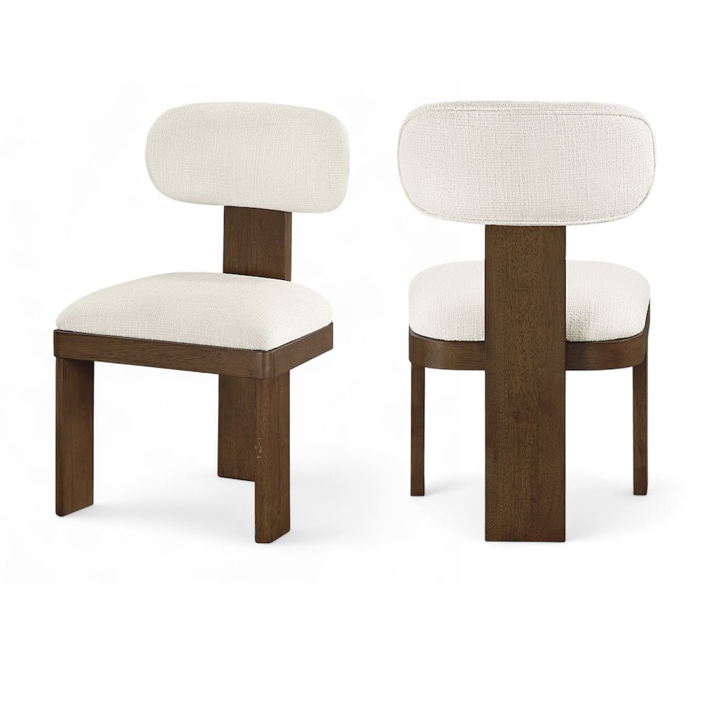 Timbra Brown Linen Textured Fabric Upholstered Dining Chair, Set of 2. Picture 12