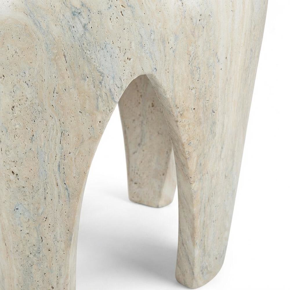Concrete And Fiberglass Indoor/Outdoor Round End Table With Art Deco Style. Picture 6