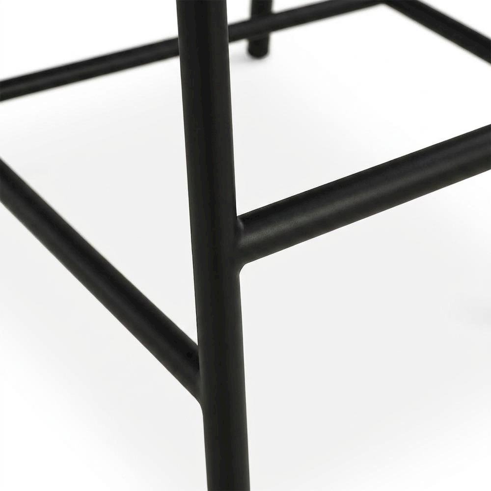 Vegan Leather & Boucle Counter Stool for Bar, Cream Vegan Leather. Picture 8
