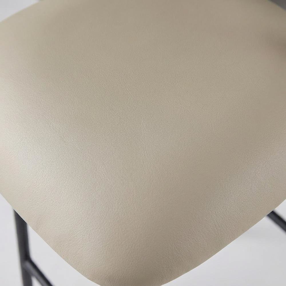 Vegan Leather Counter Stools with Back, Kitchen Island, Taupe, Set of 2. Picture 5
