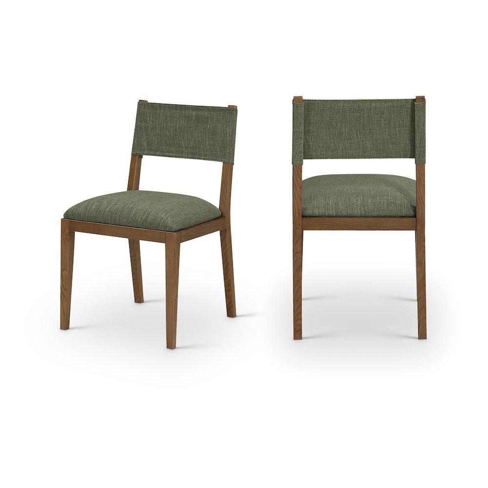 Avon Olive Linen Textured Fabric Dining Side Chair, Set of 2. Picture 13