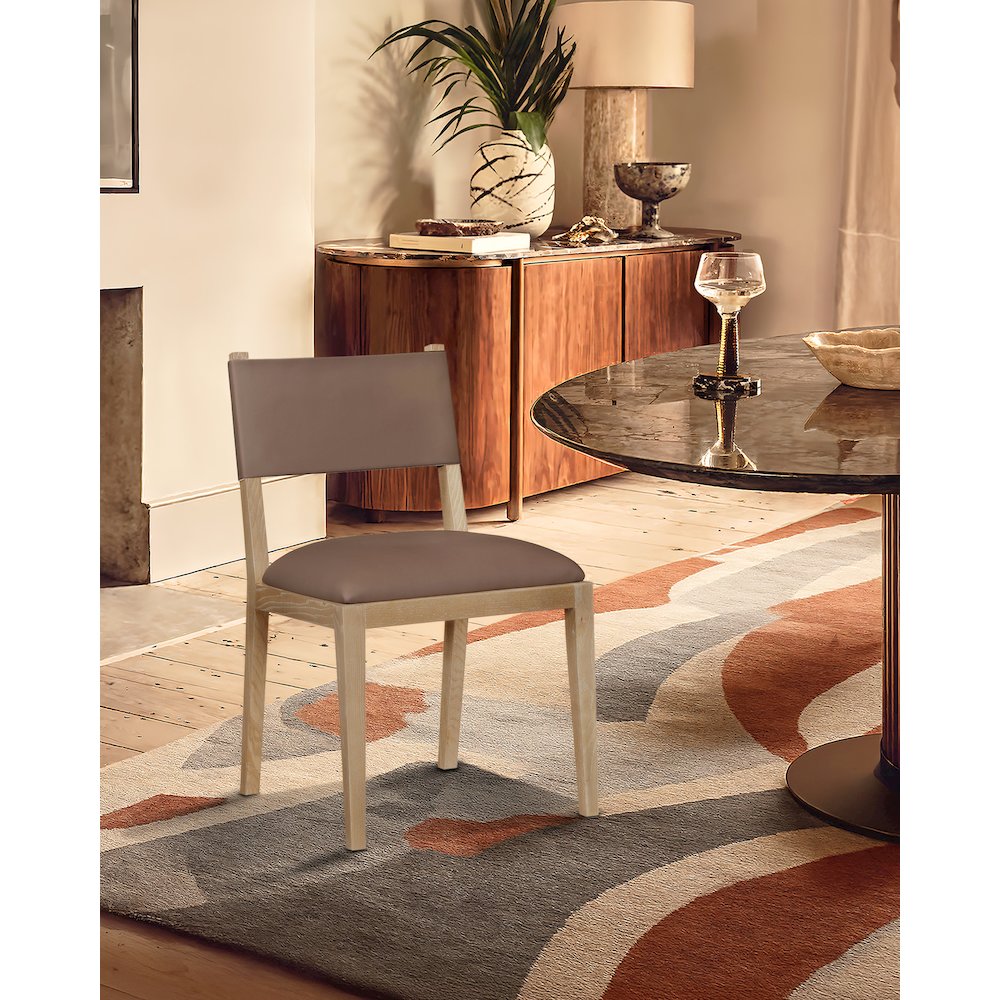 Avon Brown Vegan Leather Dining Side Chair, Set of 2. Picture 8
