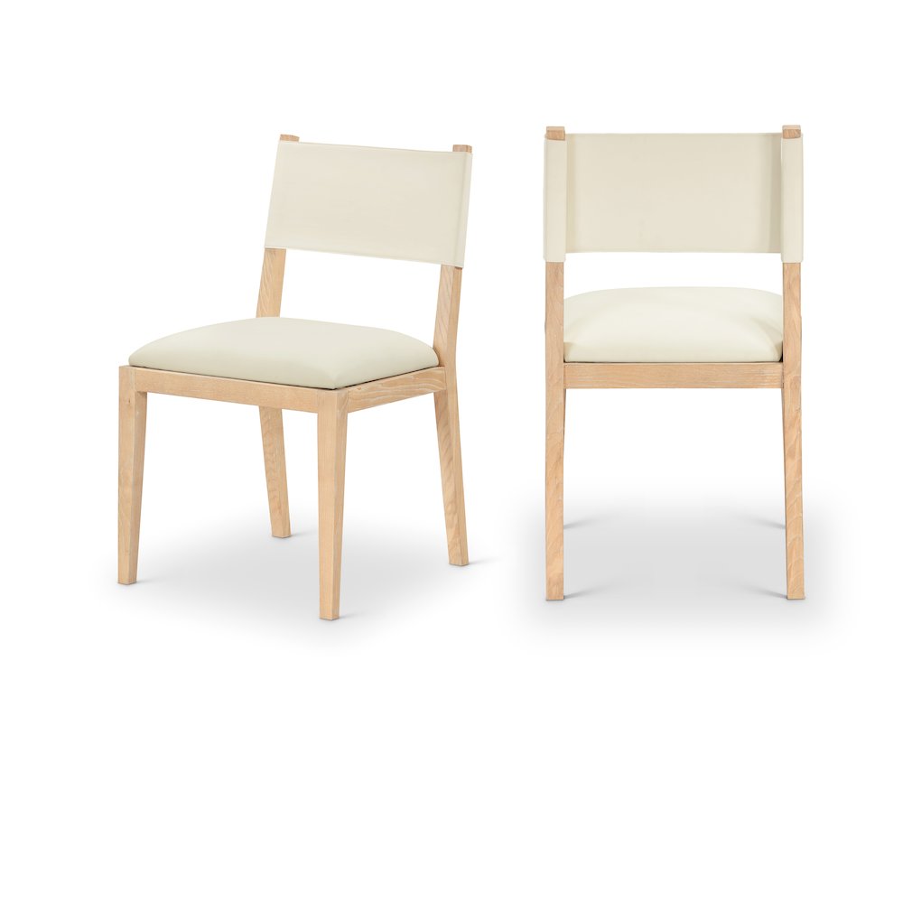Avon Cream Vegan Leather Dining Side Chair, Set of 2. Picture 12