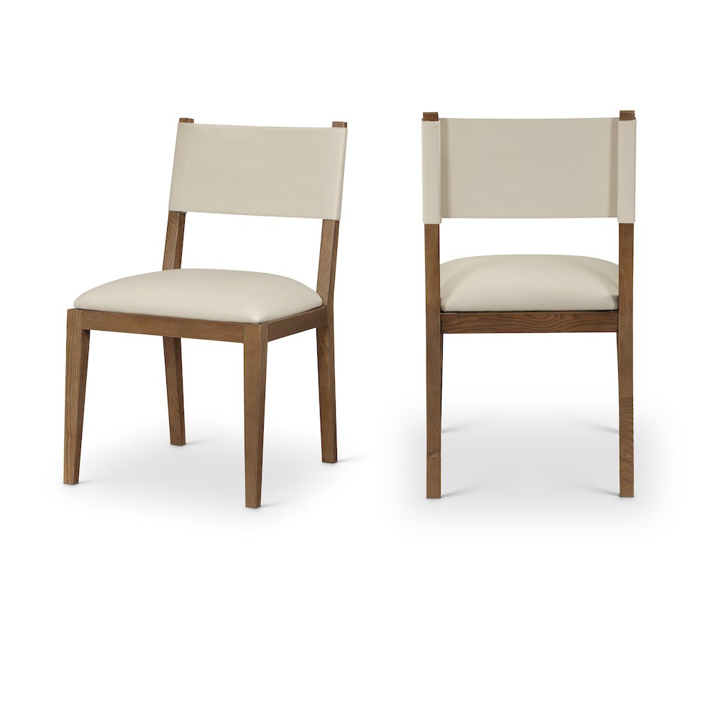 Avon Beige Vegan Leather Dining Side Chair, Set of 2. Picture 12