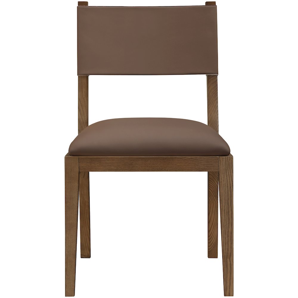 Avon Brown Vegan Leather Dining Side Chair, Set of 2. Picture 8