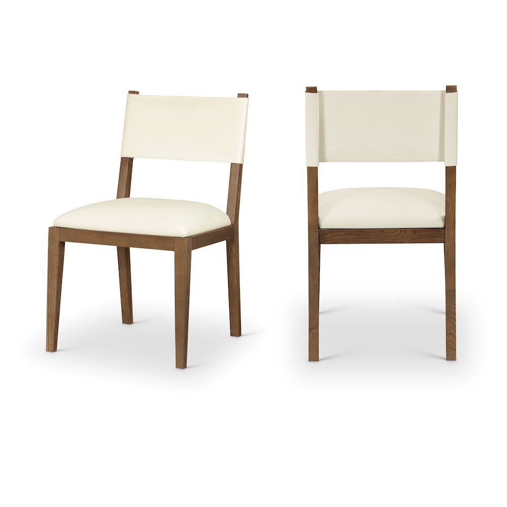 Avon Cream Vegan Leather Dining Side Chair, Set of 2. Picture 12