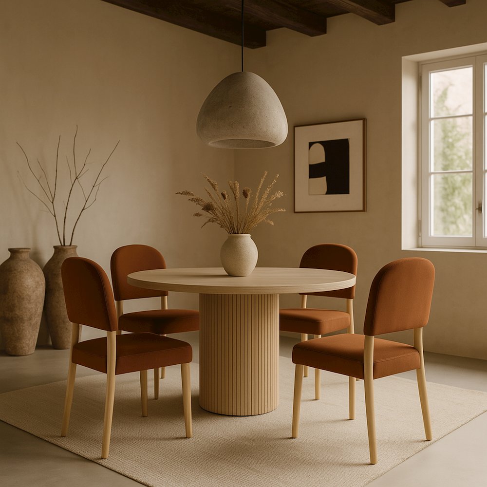 Varinelle Cognac Velvet Upholstered Dining Chair, Set of 2. Picture 8
