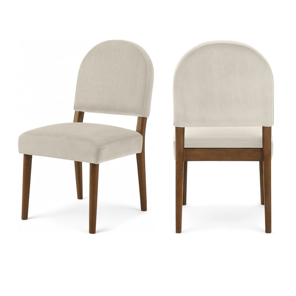 Varinelle Cream Velvet Upholstered Dining Chair, Set of 2. Picture 13