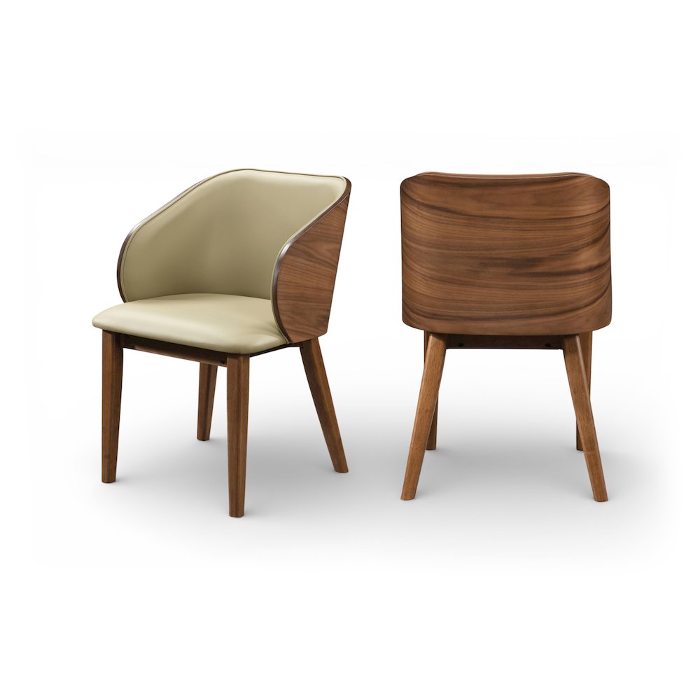Glenwood Khaki Vegan Leather Upholstered Dining Chair, Set of 2. Picture 14