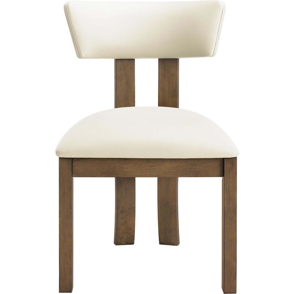 Lavrin Cream Vegan Leather Upholstered Dining Side Chair, Set of 2. Picture 8