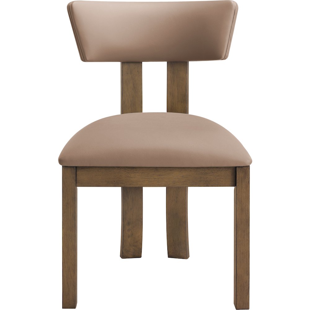 Lavrin Tan Vegan Leather Upholstered Dining Side Chair, Set of 2. Picture 8