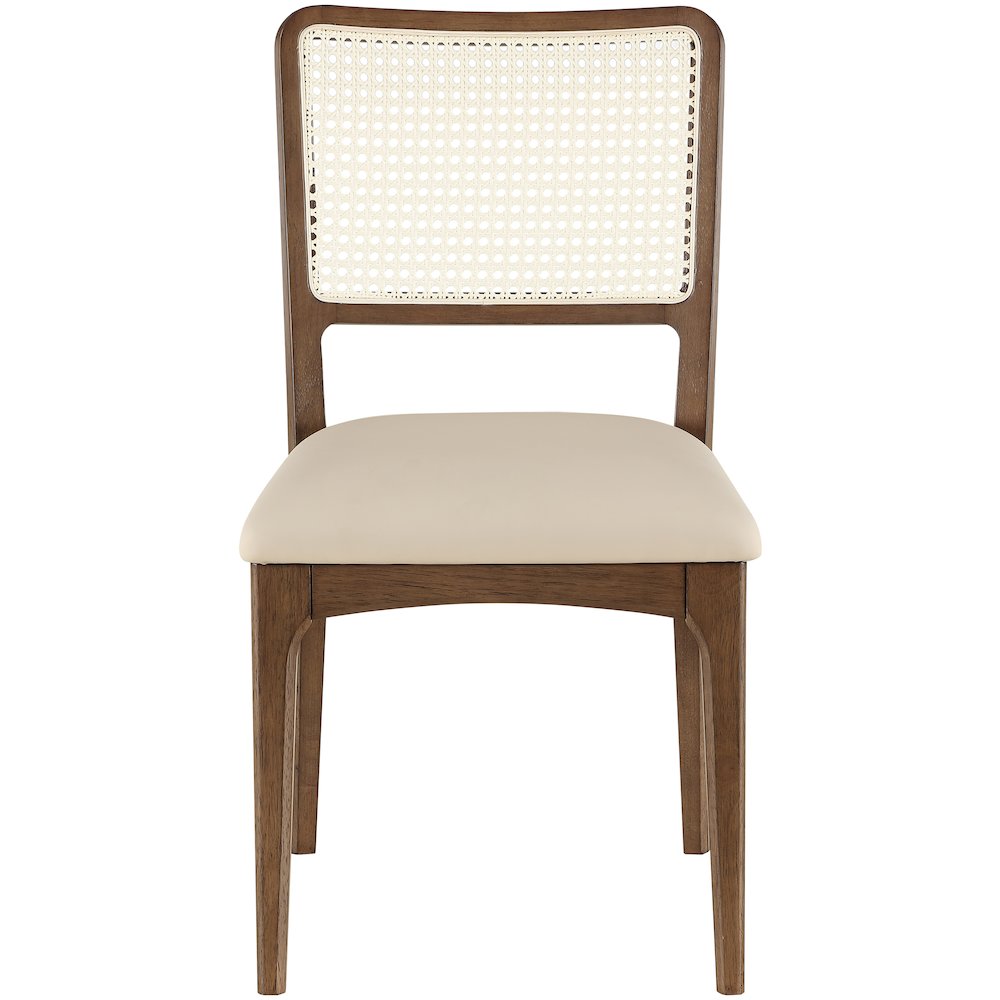 Atrium Beige Vegan Leather Upholstered Dining Chair, Set of 2. Picture 4