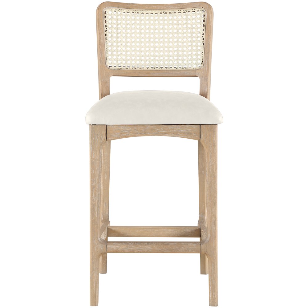 Atrium Cream Vegan Leather Upholstered Counter Stool, Set of 2. Picture 4