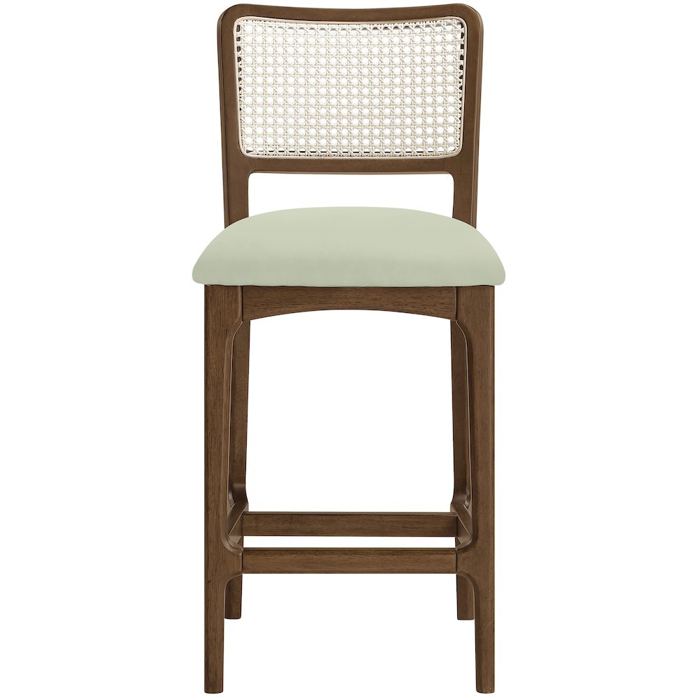 Atrium Mint Vegan Leather Upholstered Counter Stool, Set of 2. Picture 4