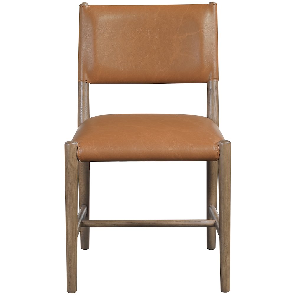 Andie Cognac Vegan Leather Upholstered Dining Chair, Set of 2. Picture 8