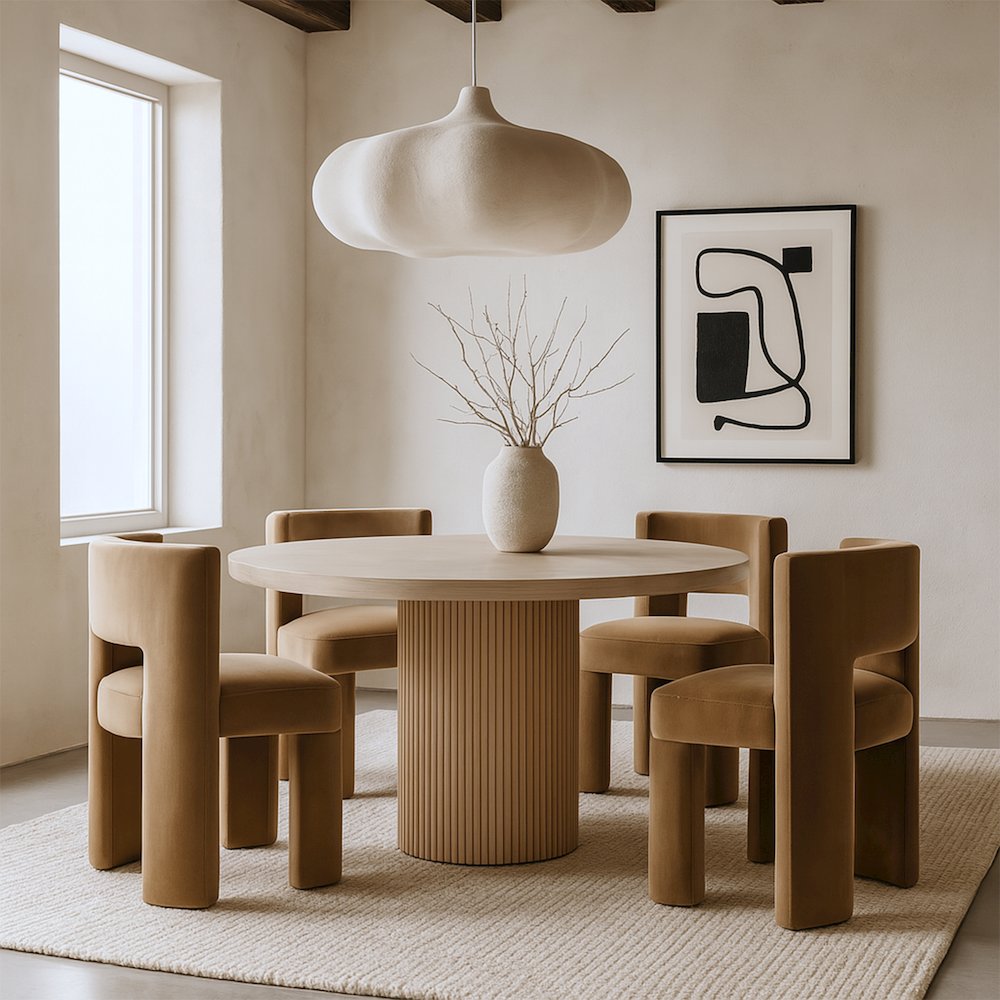 Zuno Beige Velvet Performance Fabric Upholstered Dining Chair. Picture 4