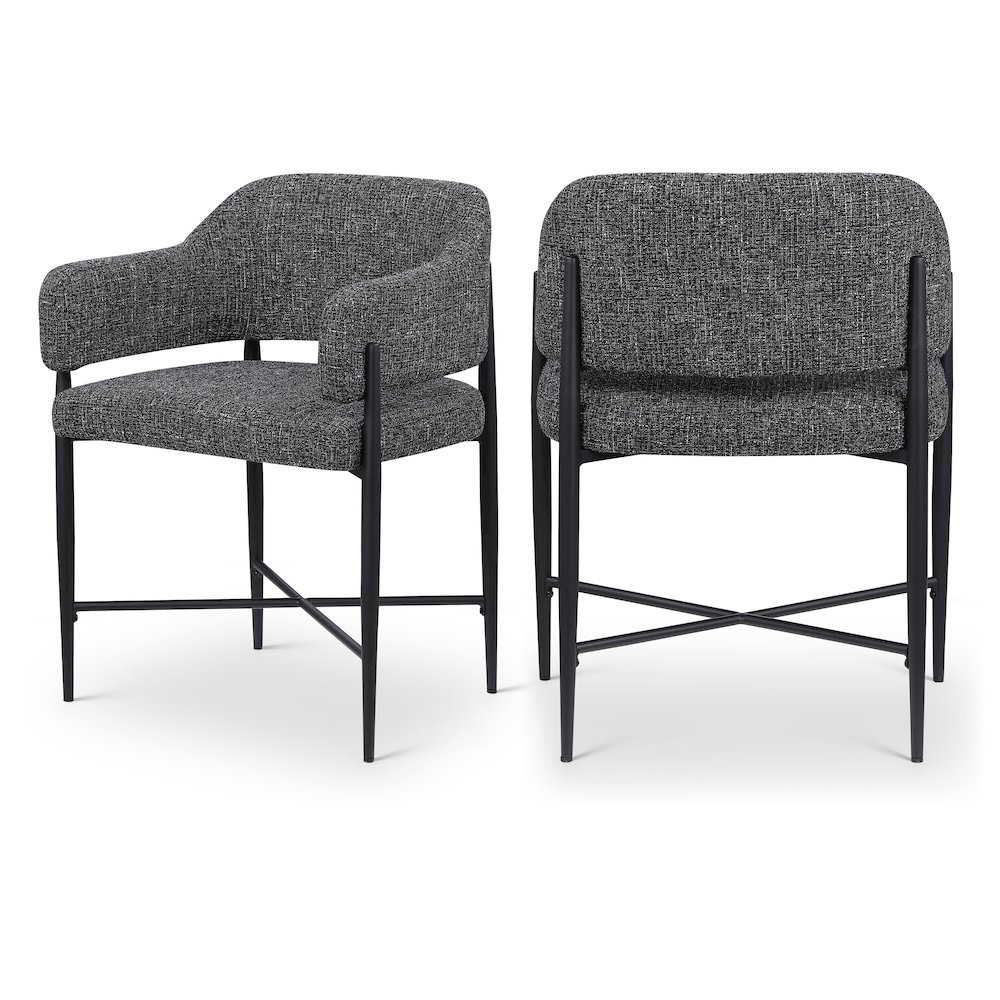 Dame Black Fabric Upholstered Dining Chair, Set of 2. Picture 12