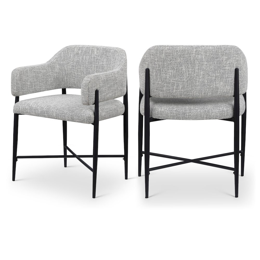 Dame Grey Fabric Upholstered Dining Chair, Set of 2. Picture 12