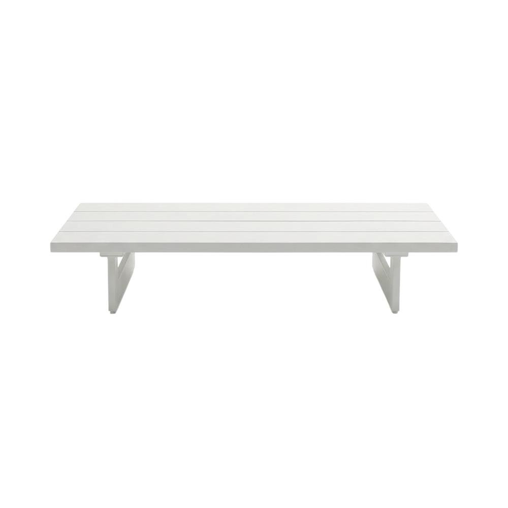 White Outdoor Patio Coffee Table With Contemporary Style And Durable Finish. Picture 4