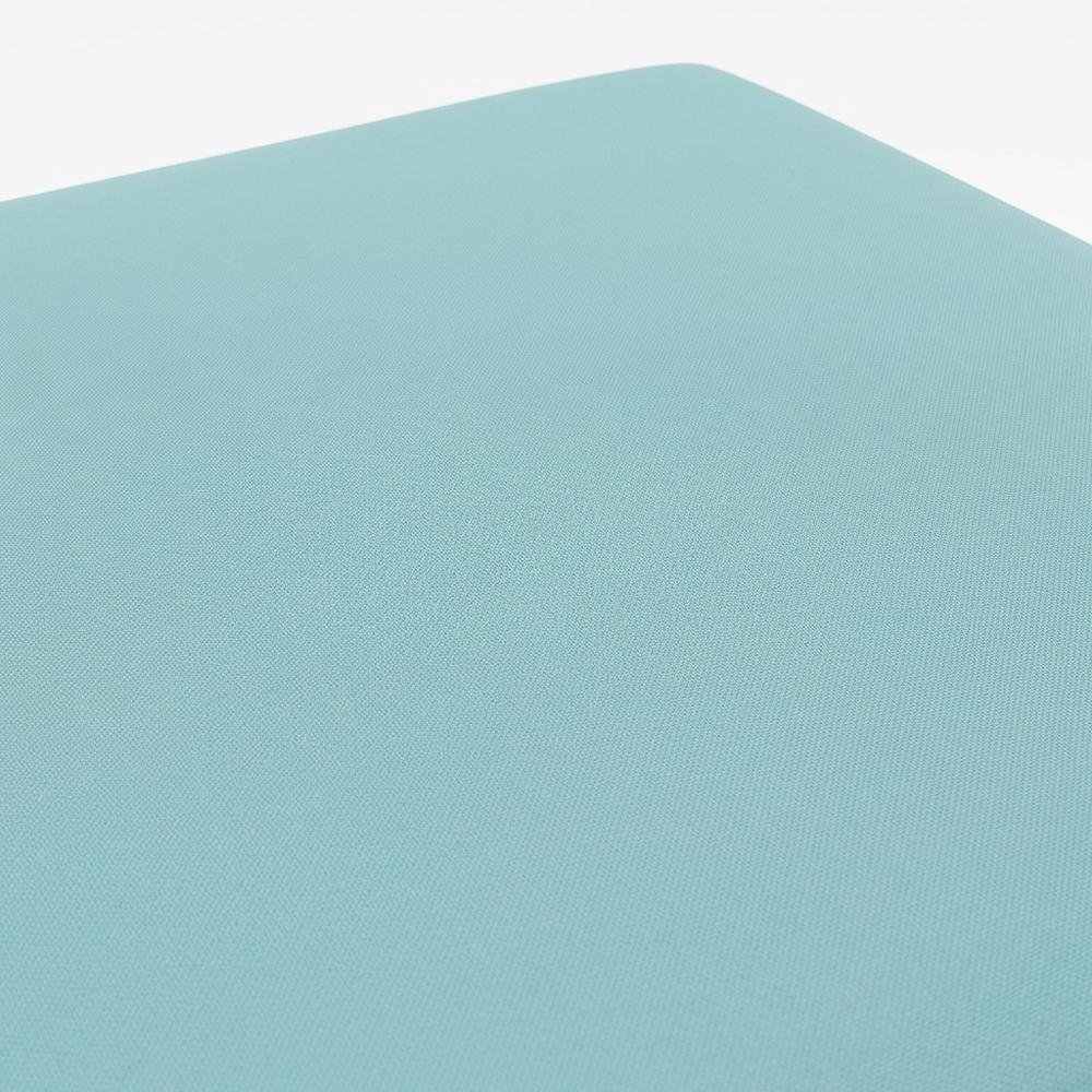 Blue Fabric Outdoor Loveseat With Pillow And Light Finish. Picture 5