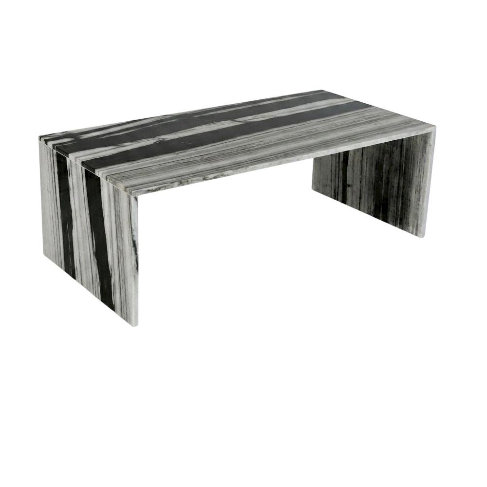 Contemporary Marble Coffee Table with Durable Panda Finish. Picture 1