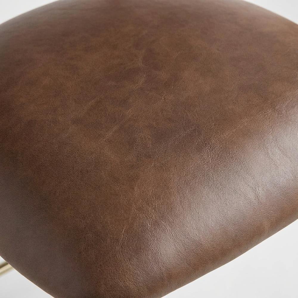 Vegan Leather Counter Stools with Back, Kitchen Island, Brown, Set of 2. Picture 5