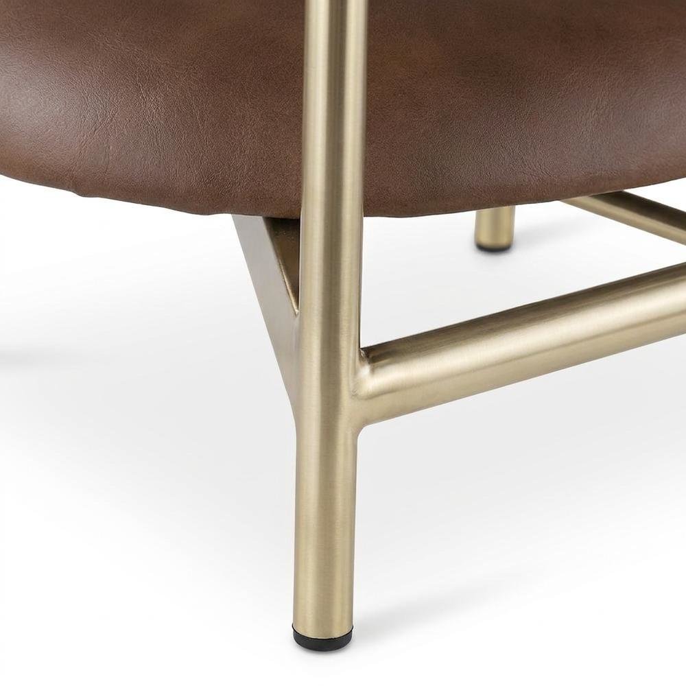 Vegan Leather Counter Stools with Back, Kitchen Island, Brown, Set of 2. Picture 6