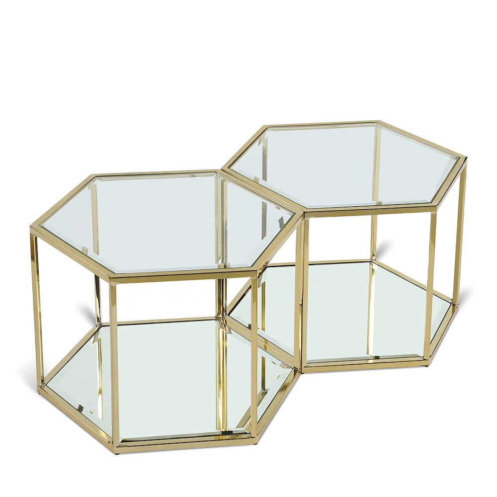 Sei Brushed Gold Coffee Table. Picture 1