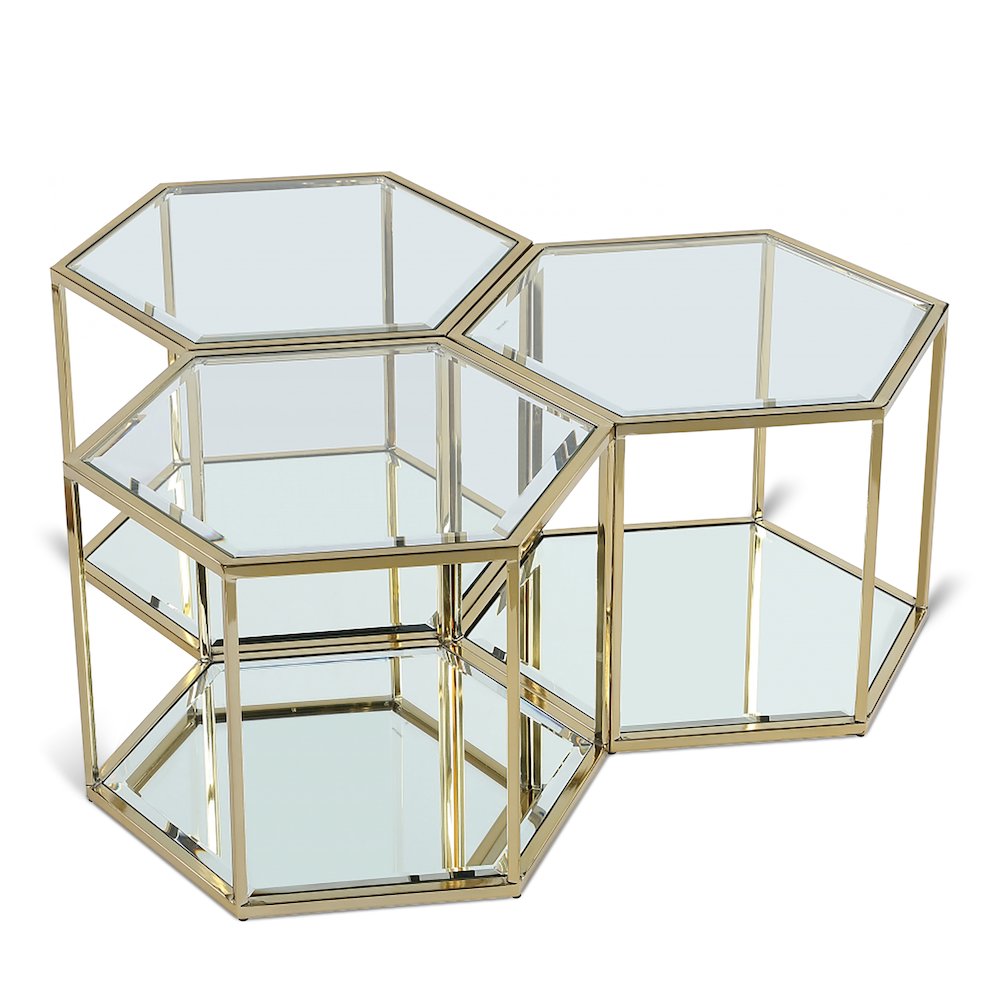 Sei Brushed Gold Coffee Table. Picture 1