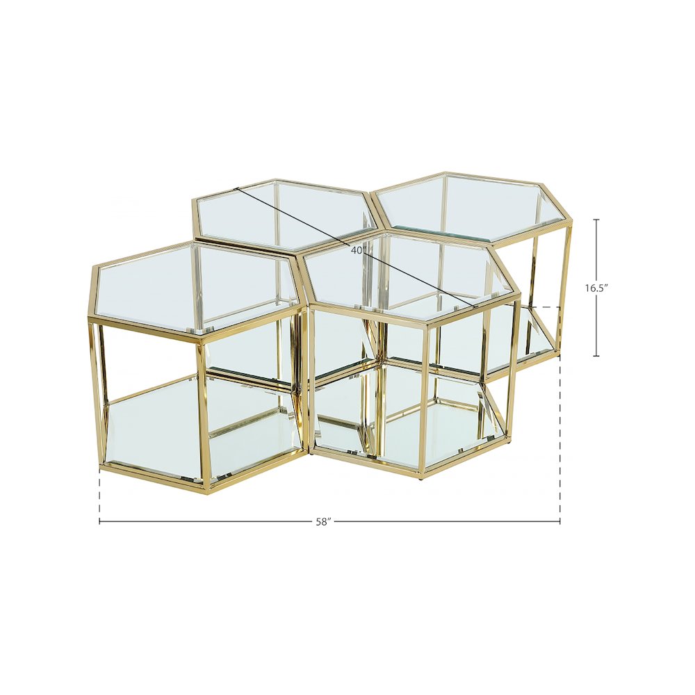 Sei Brushed Gold Coffee Table. Picture 4