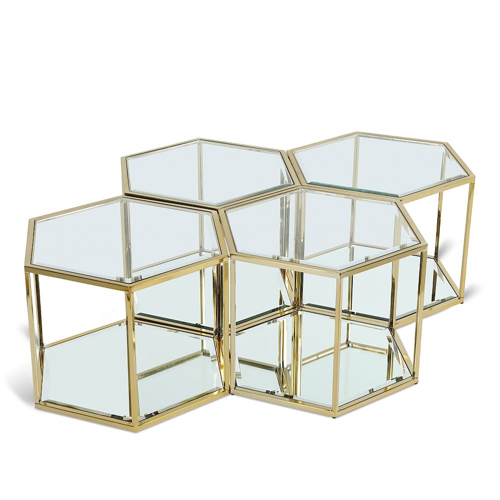 Sei Brushed Gold Coffee Table. Picture 1