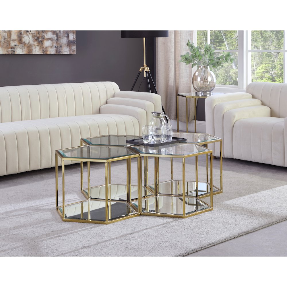 Sei Brushed Gold Coffee Table. Picture 2