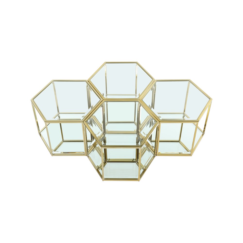 Sei Brushed Gold Coffee Table. Picture 3