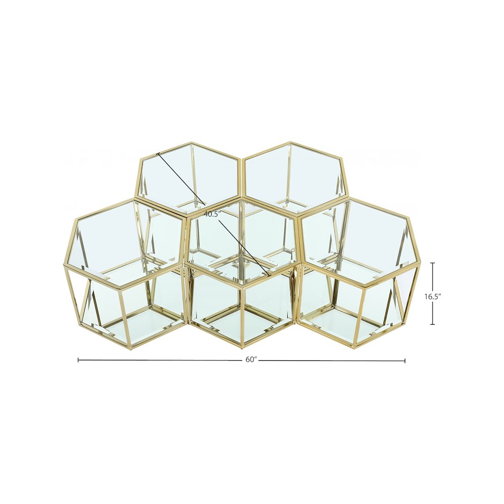 Sei Brushed Gold Coffee Table. Picture 4